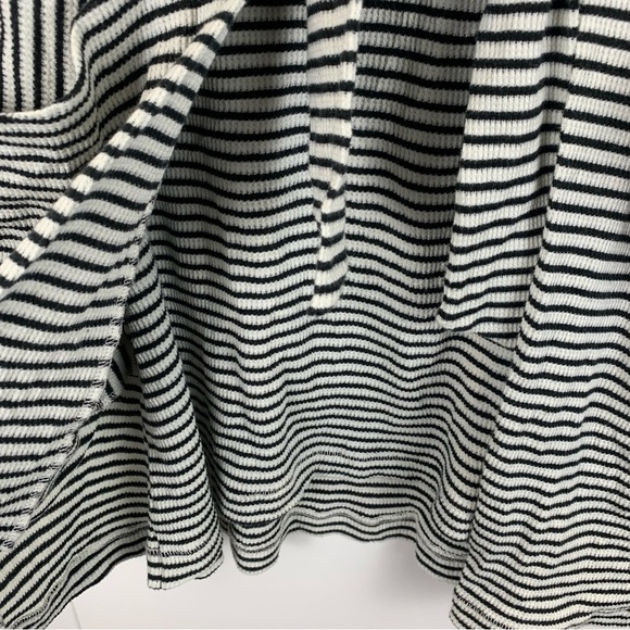 Free People sz S All Tied Up Layered Skirt Cream Black Striped Stretch Knit - Picture 5 of 8